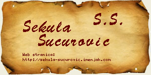 Sekula Šućurović vizit kartica